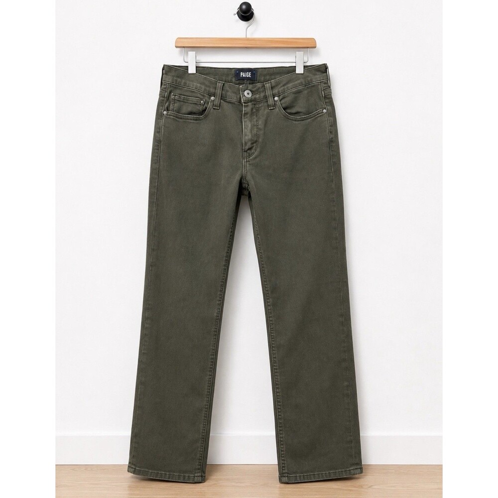 Paige Women’s Jeans 28 x 30 Vintage Juniper Olive Green Straight Leg Stretch
